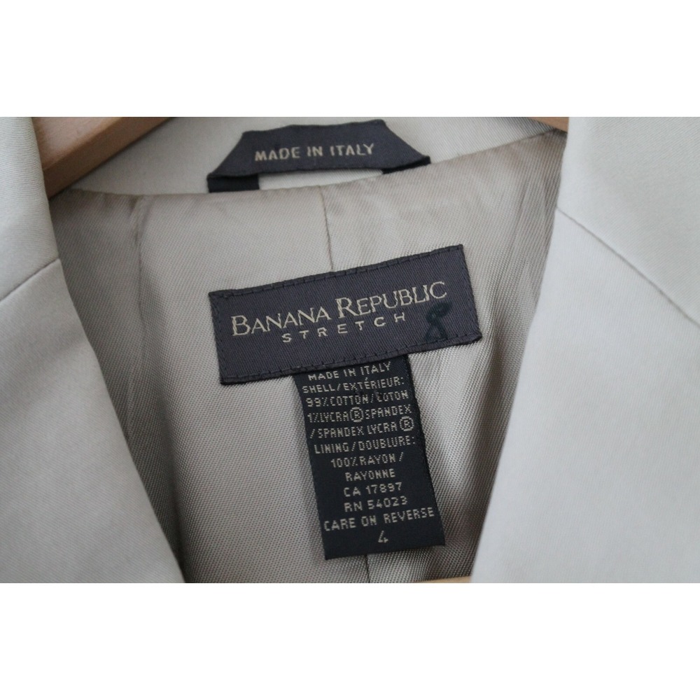 Banana Republic Womens Tan Blazer 3 Button Jacket sz 4 Made In Italy Nice‎ - Picture 2 of 5
